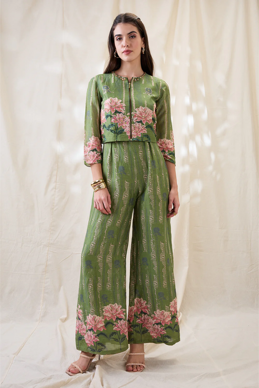 Ravya Embroidered Jumpsuit Set