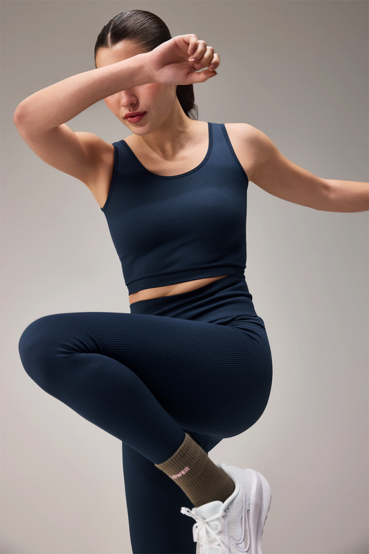 SEAMLESS SQUARE BRA - NAVY BLUE