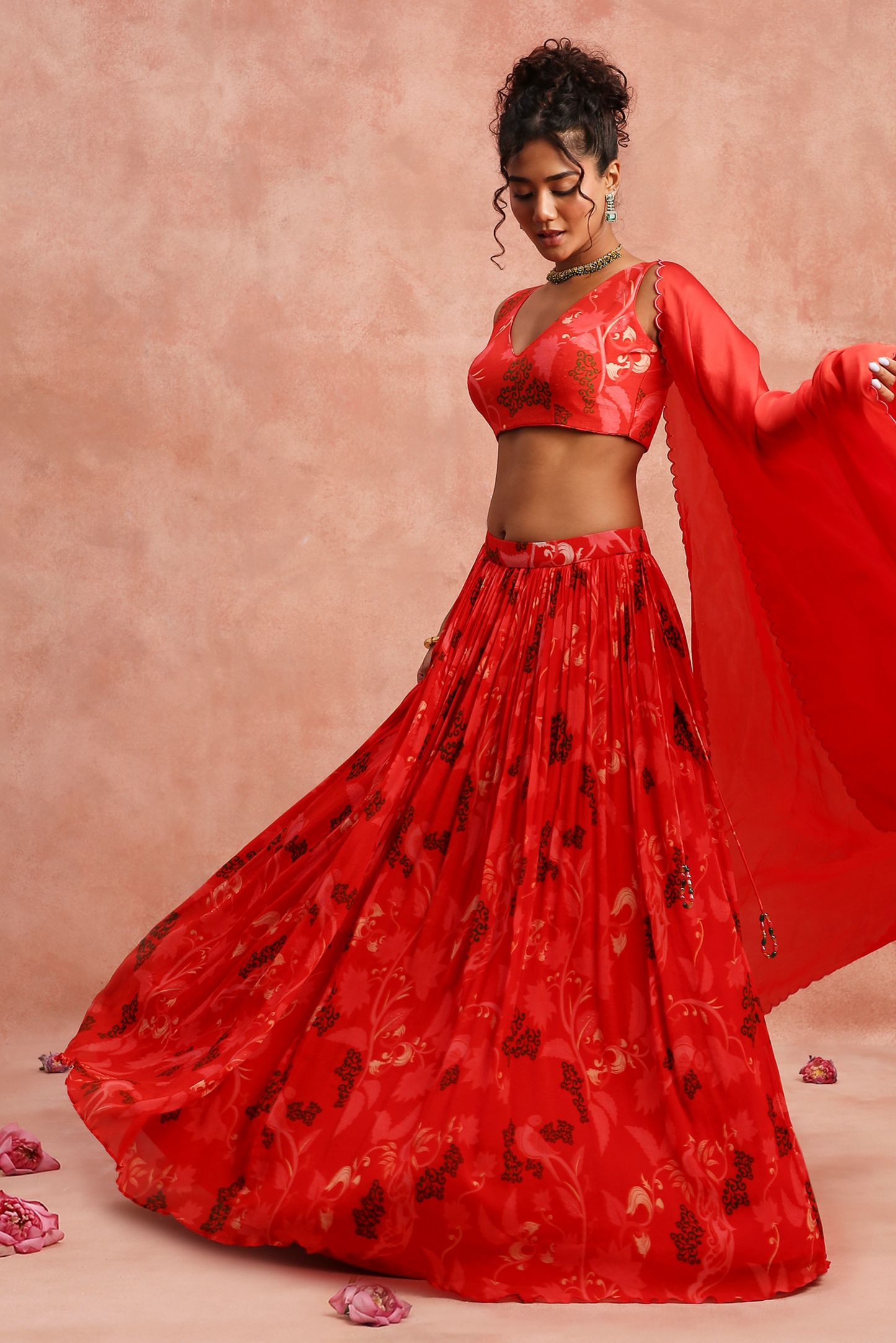 Red lehenga