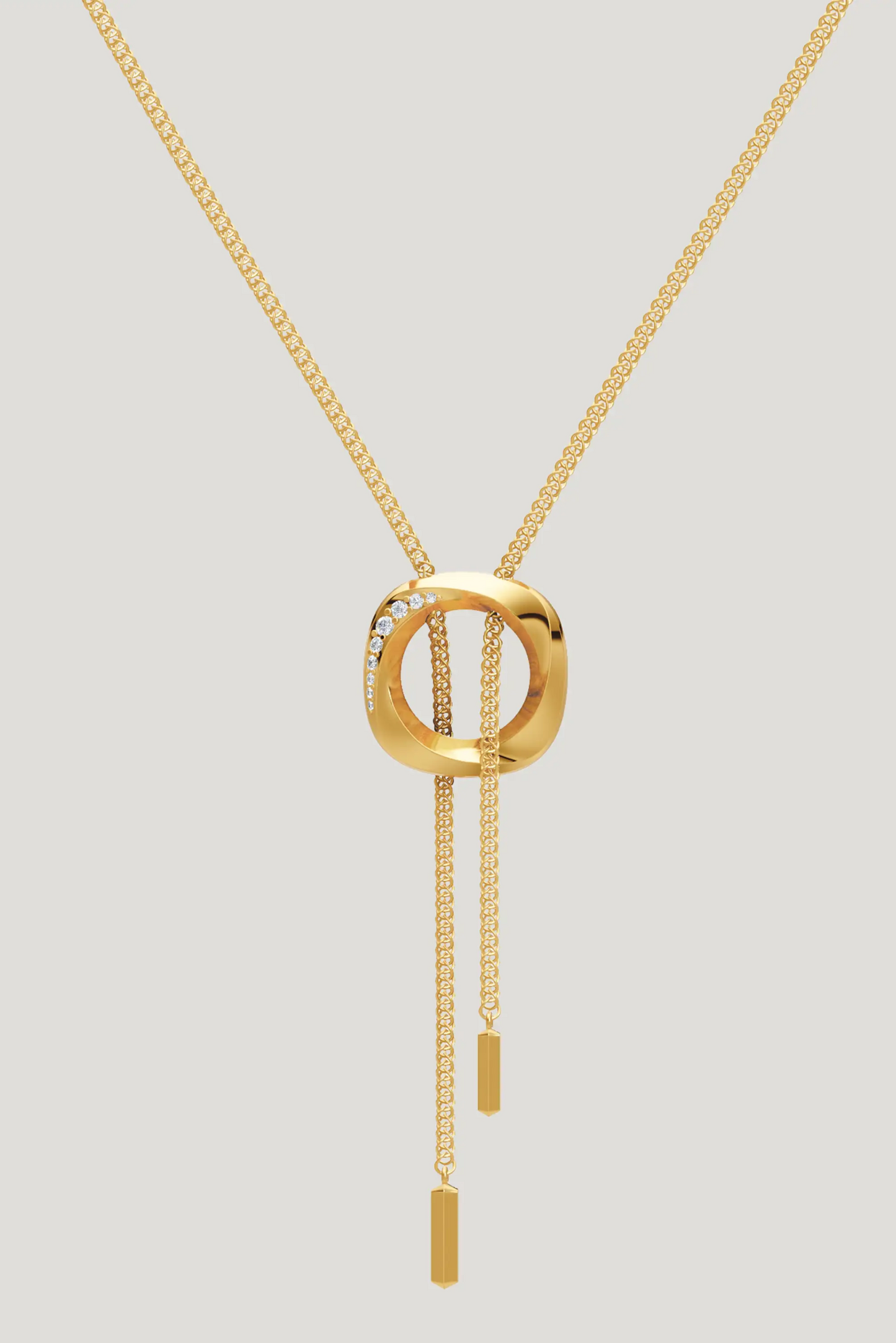 Squircle Bolo Necklace In Gold Vermeil