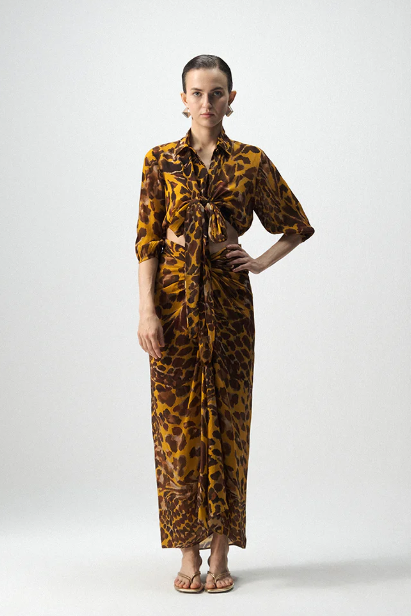 CHITARA TIE UP TOP AND KNOTTED SKIRT SET