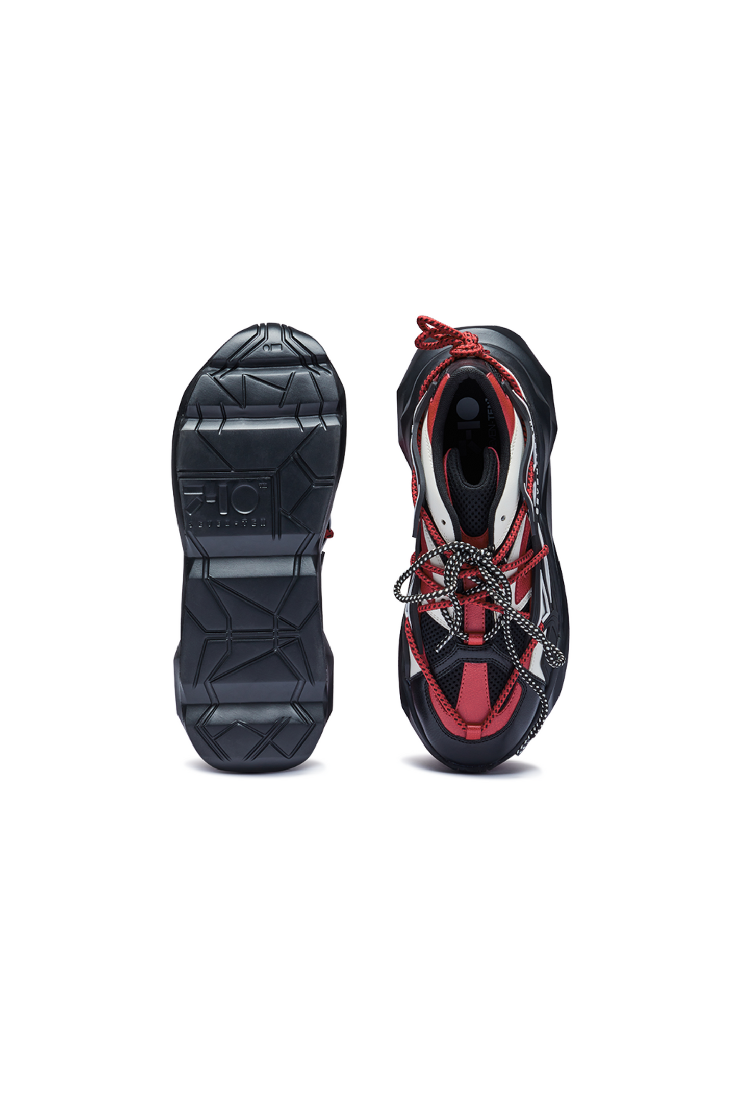 742 Crimson Red Low-Top Chunky Sneakers