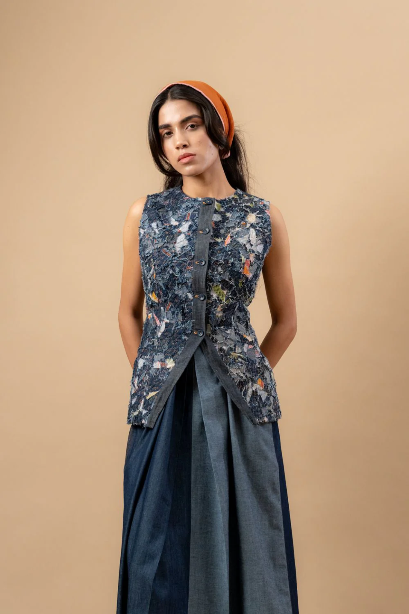 IDA UPCYCLED DENIM WAISTCOAT