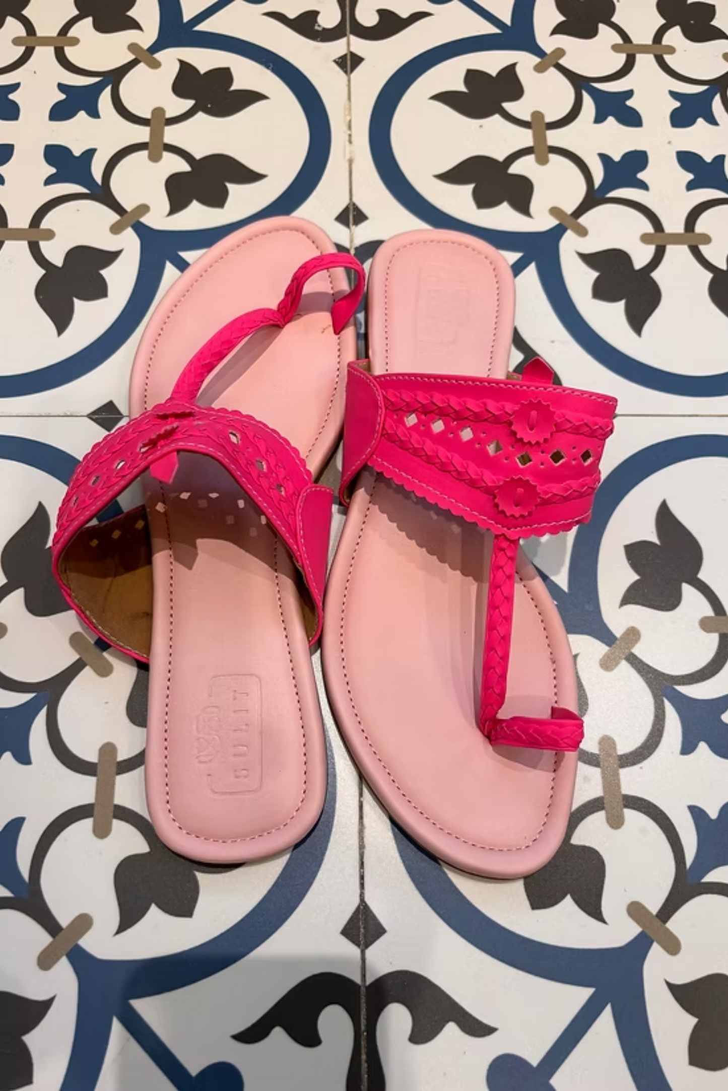 Light Pink Neon Pink Flats