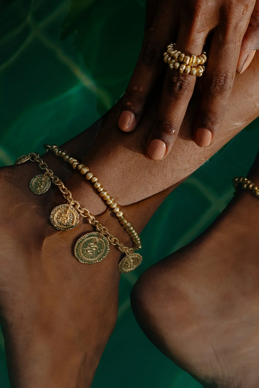 Molten Metal Beaded Anklet