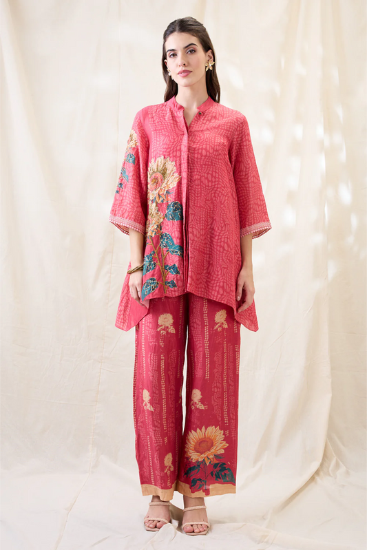 Ravya Embellished Co-ord Set (Pink)