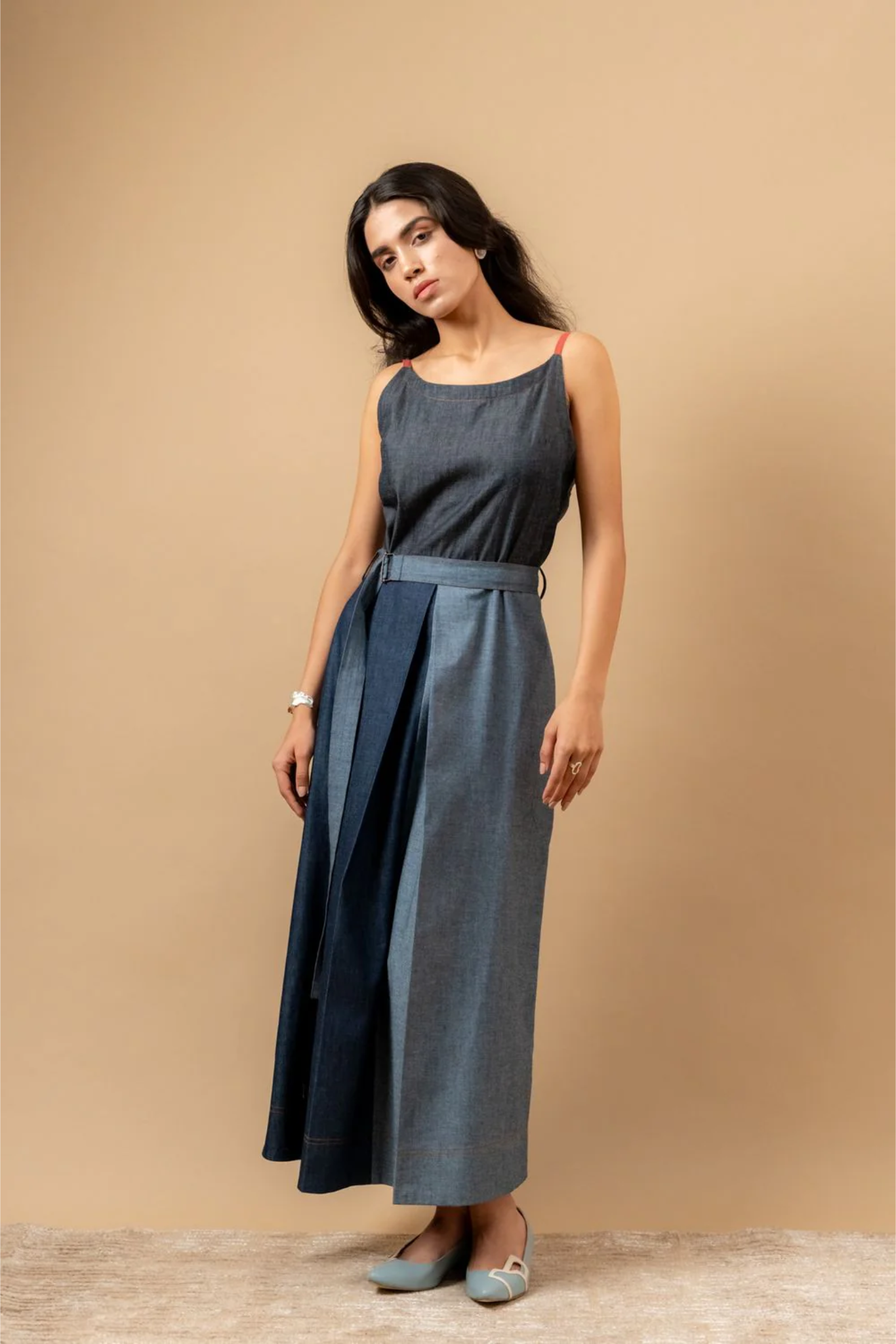 LOUISA UPCYCLED DENIM DRESS