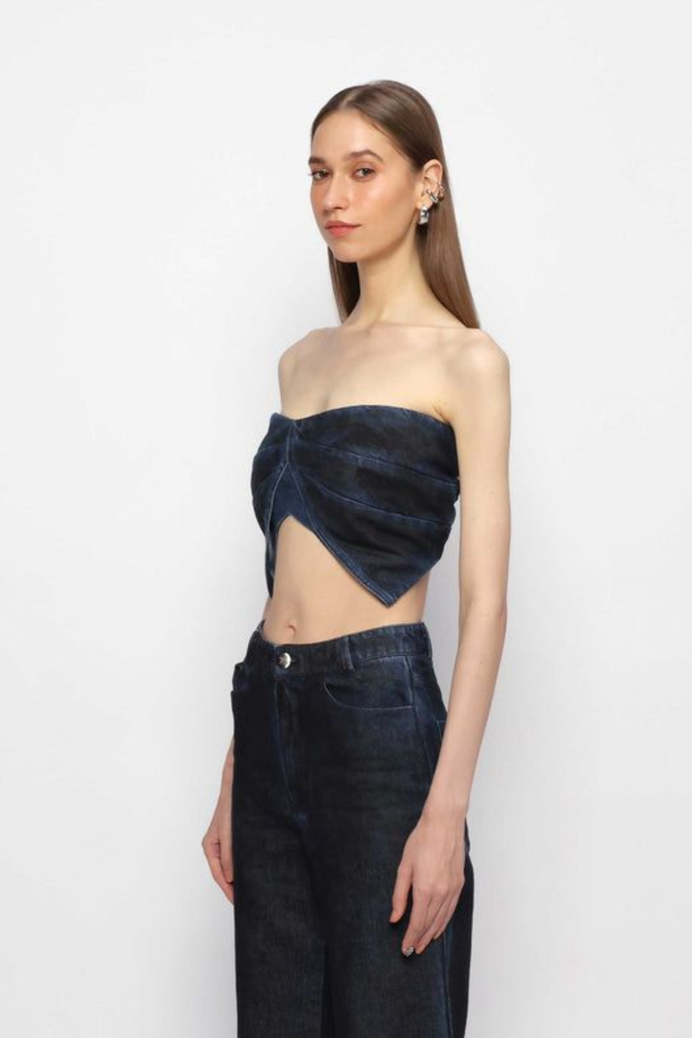 Butterfly Drape Denim Top