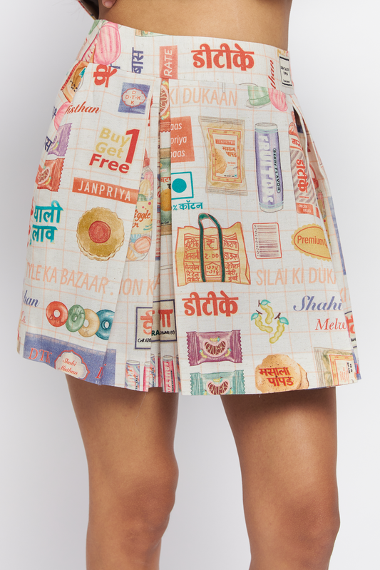 Chatori Pleated Mini Skirt