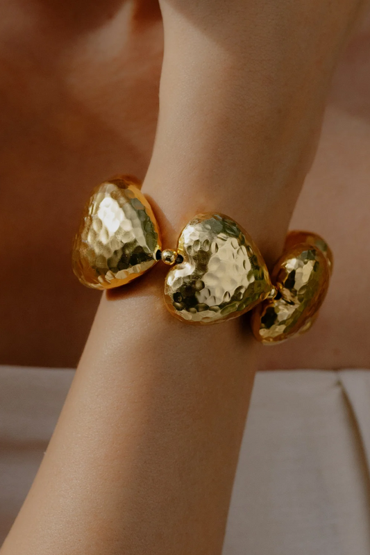 Hammer Textured Heart Bracelet