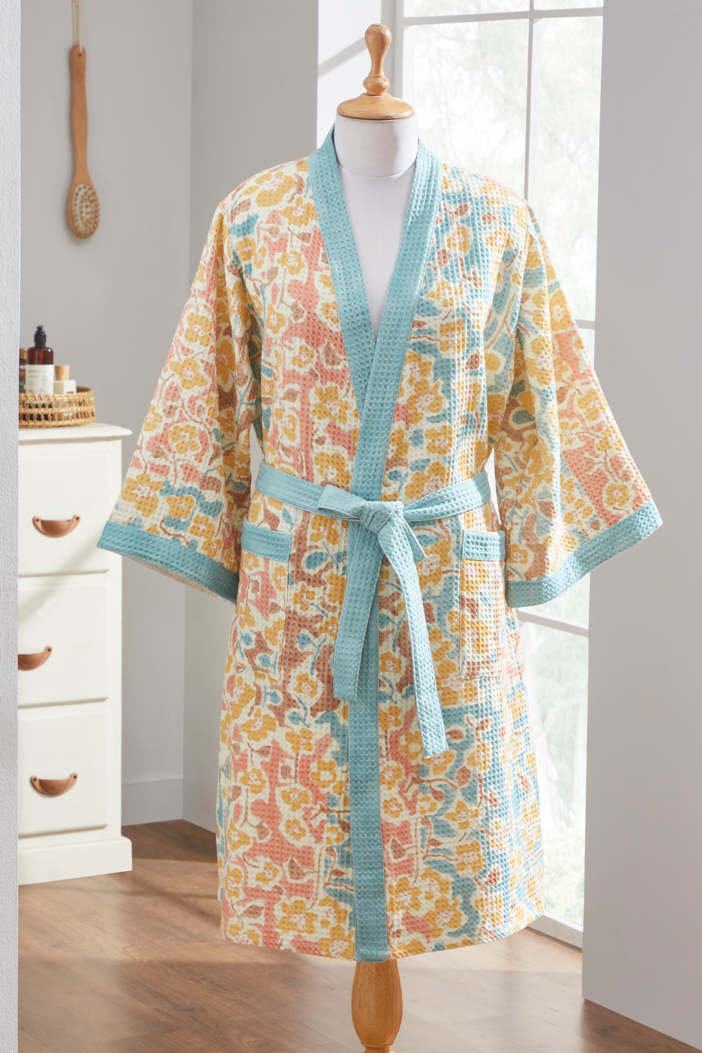 Flower Charm Printed Bathrobe