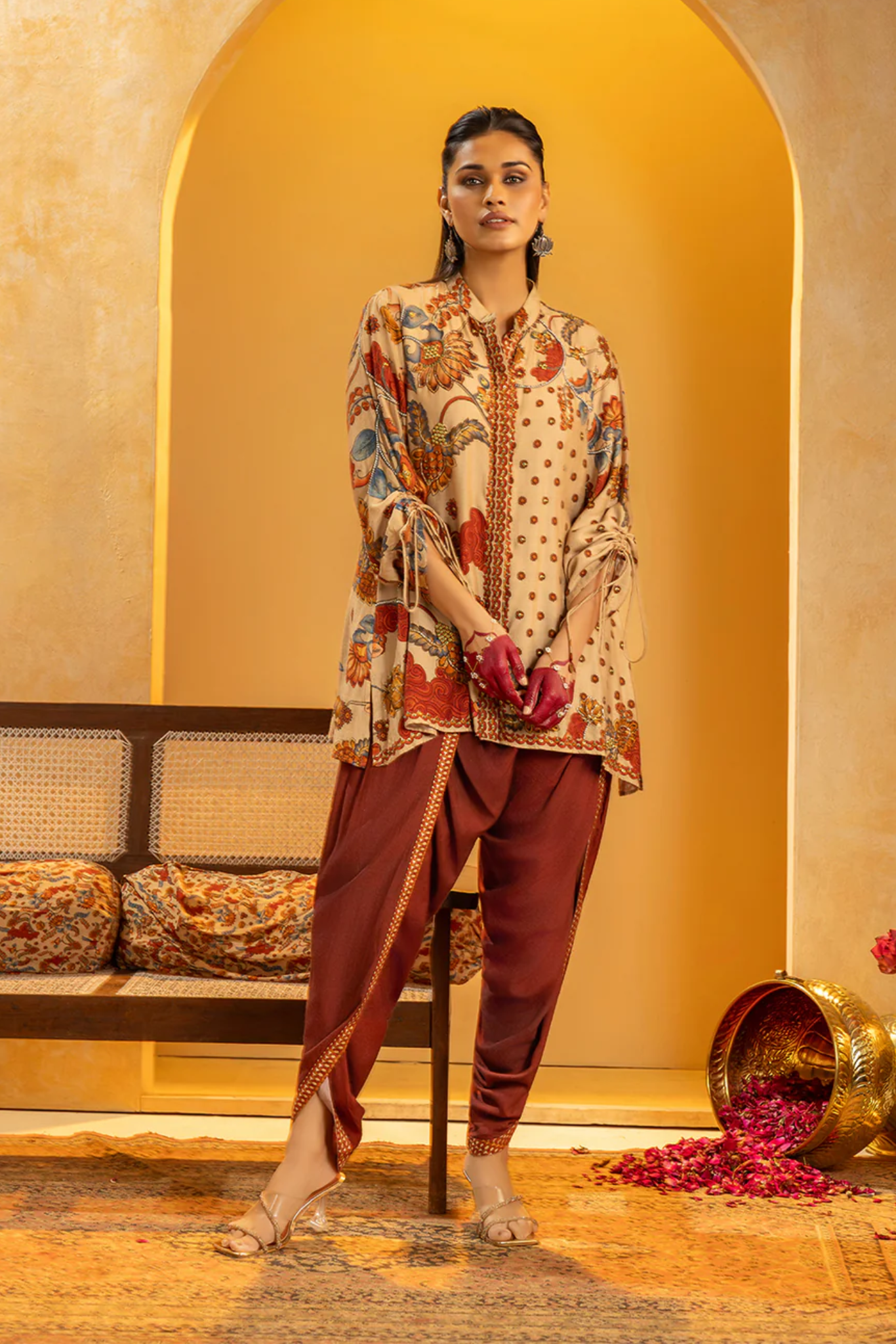 Rangtara embellished Dhoti set