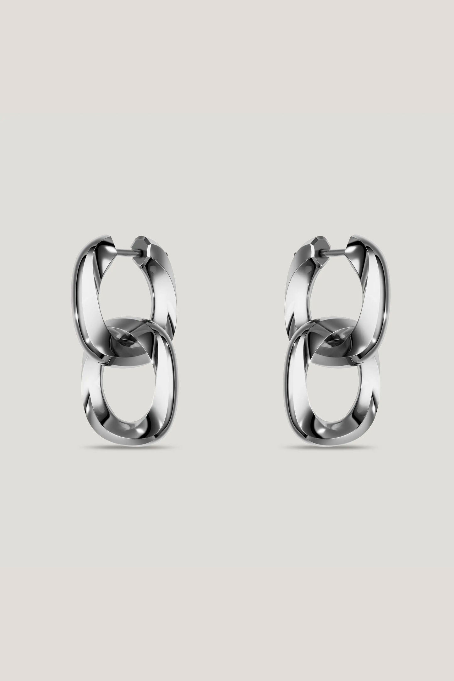 Squircle Two Way Hoops In Sterling Silver
