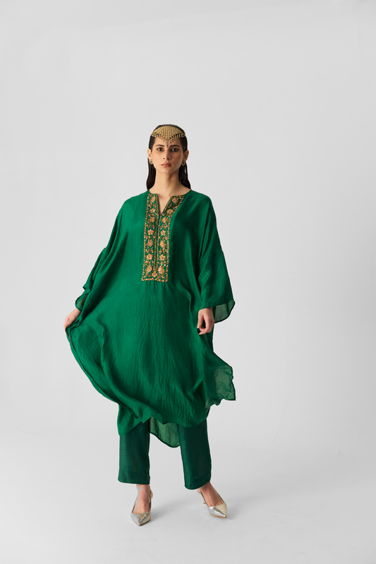 Royal Green Kaftan Set