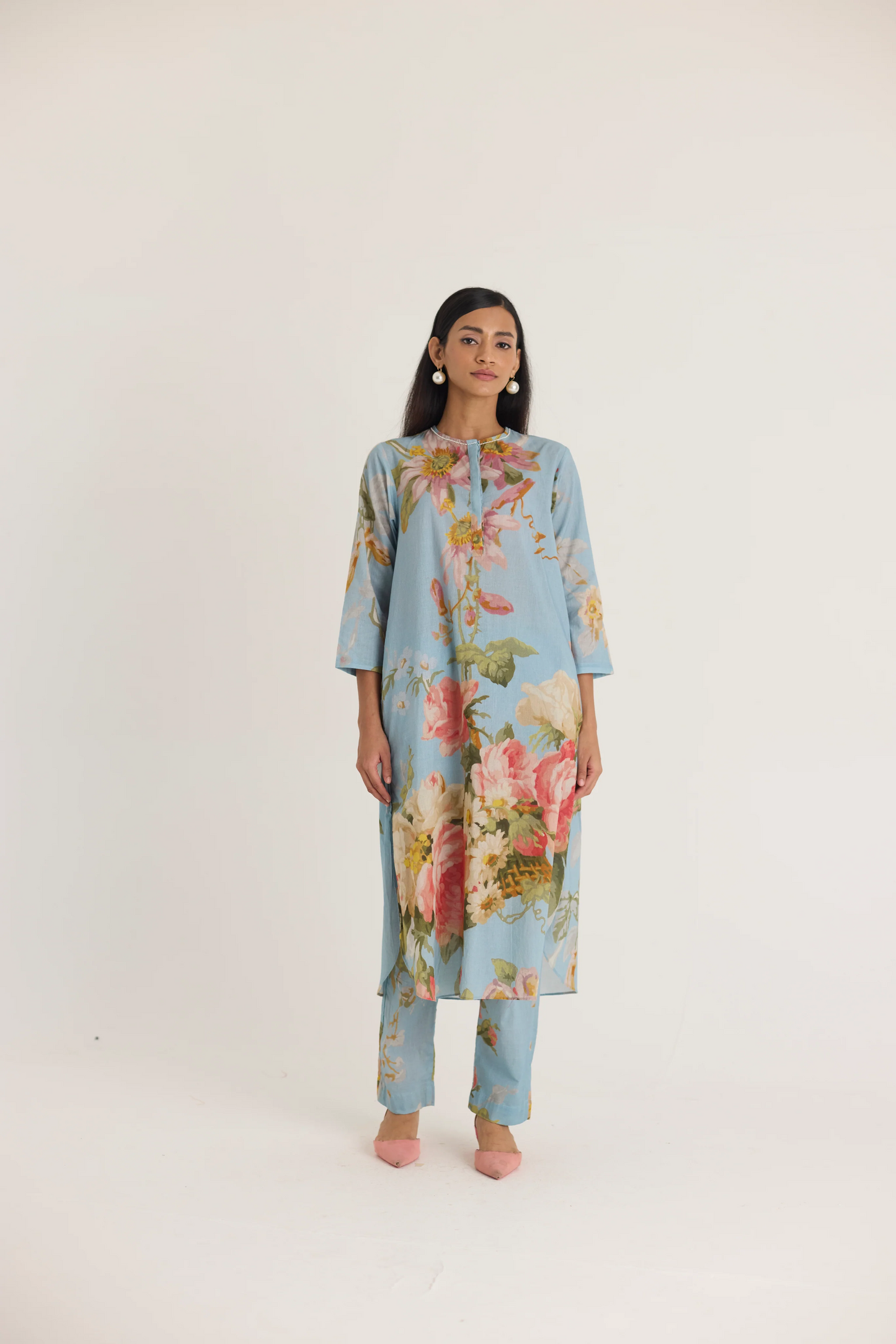 Taffy Long Cotton Kurta Set
