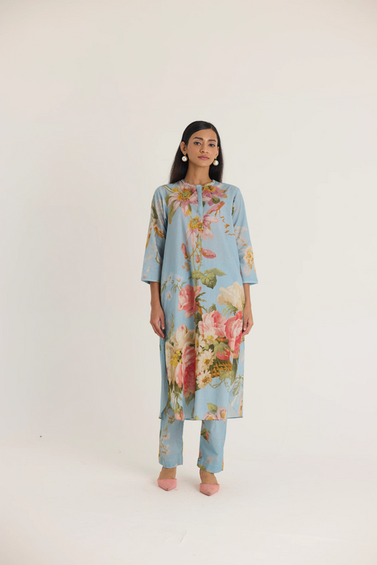 Taffy Long Cotton Kurta Set