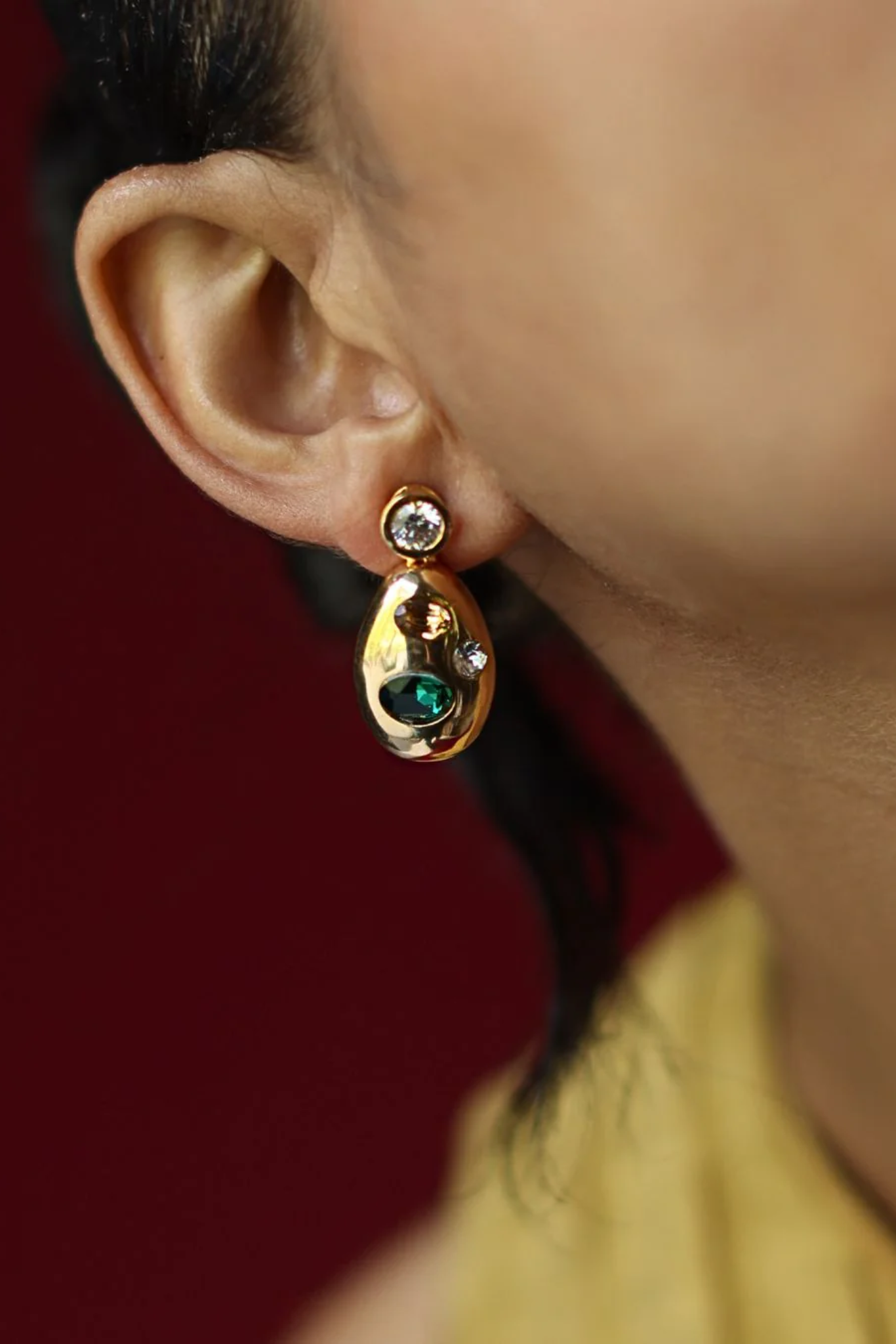 The Set Earrings - Green