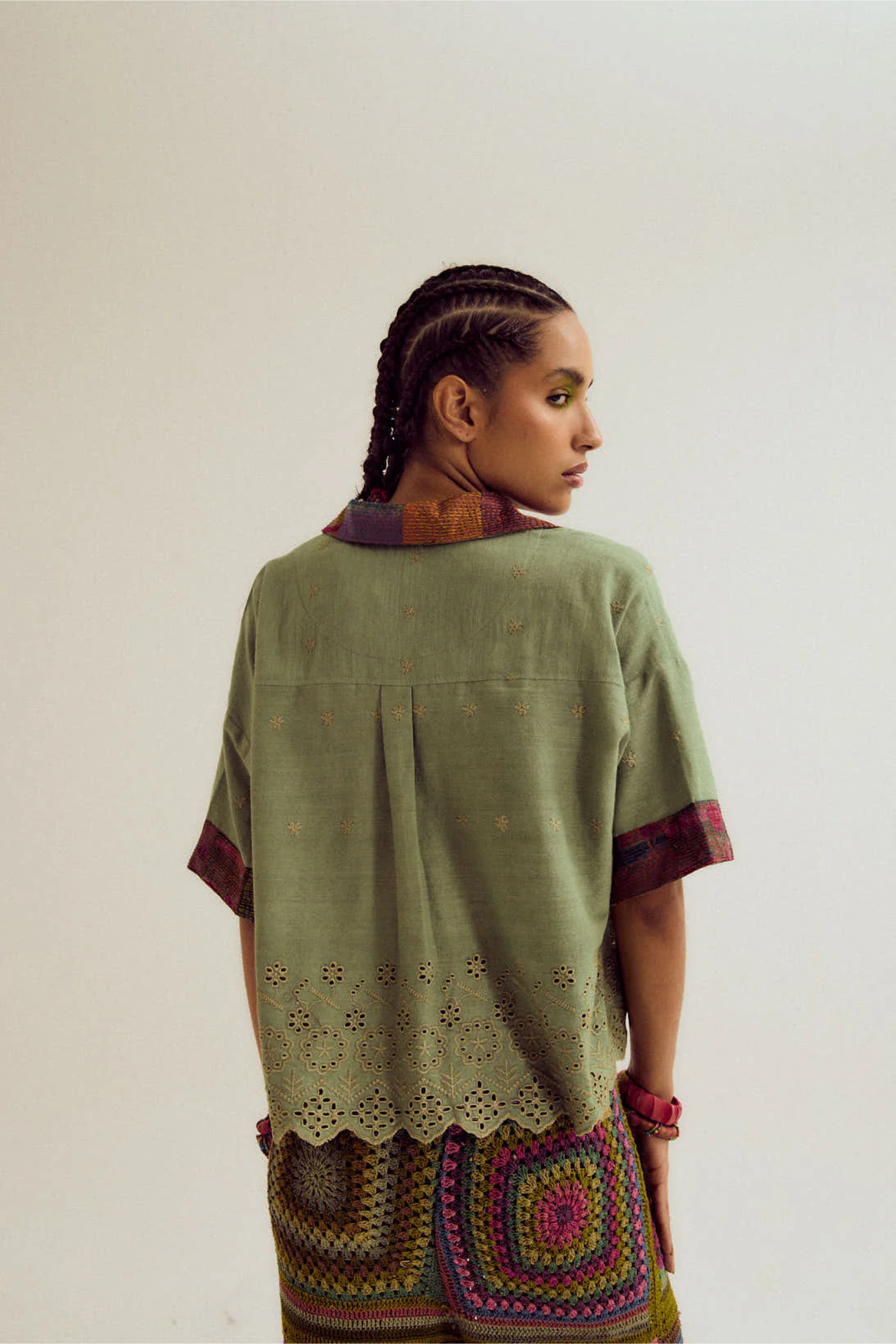 Hibiscus cutwork shirt