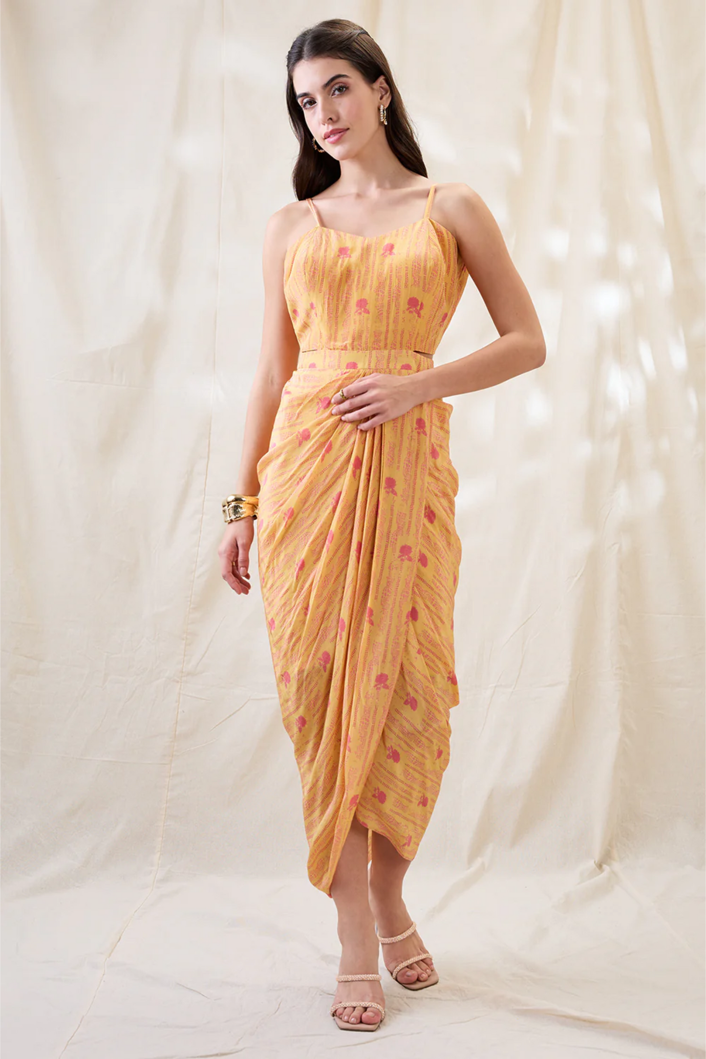 Ravya Embellished Drape Dress Set