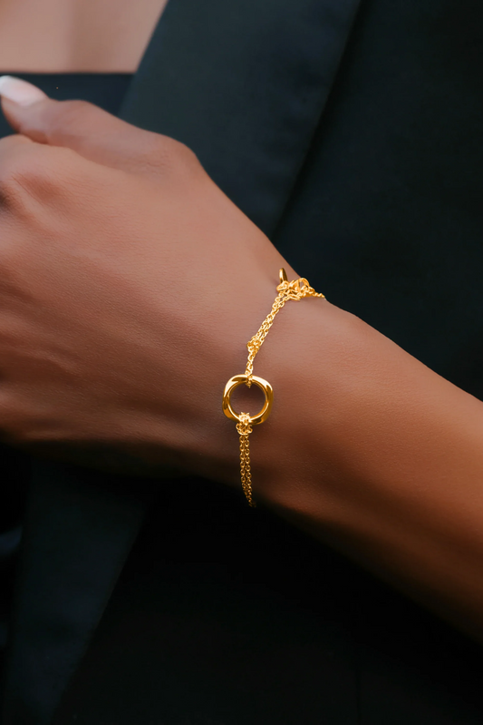 Squircle Chain Bracelet  in Gold vermeil