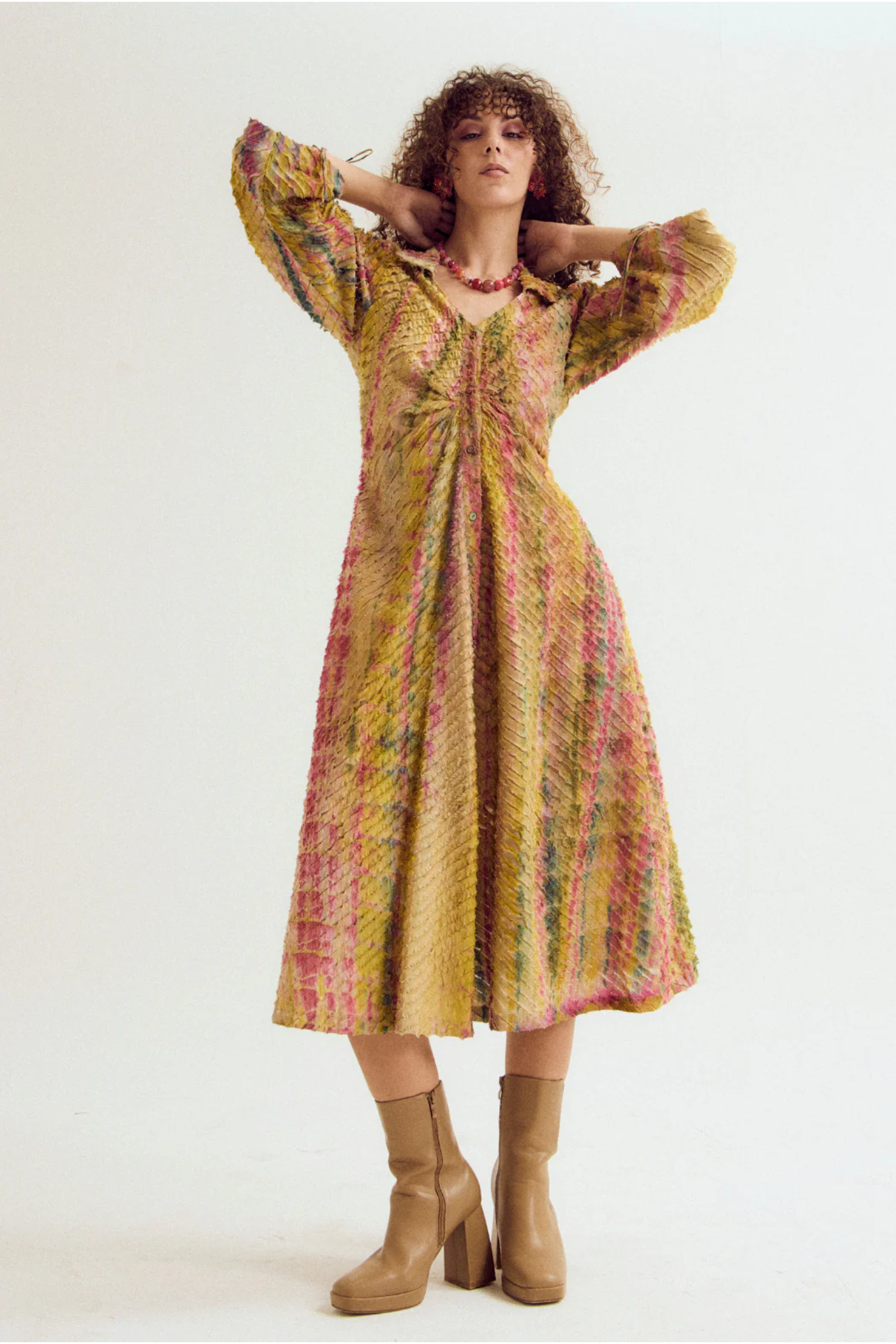 Lantern Textured Dress