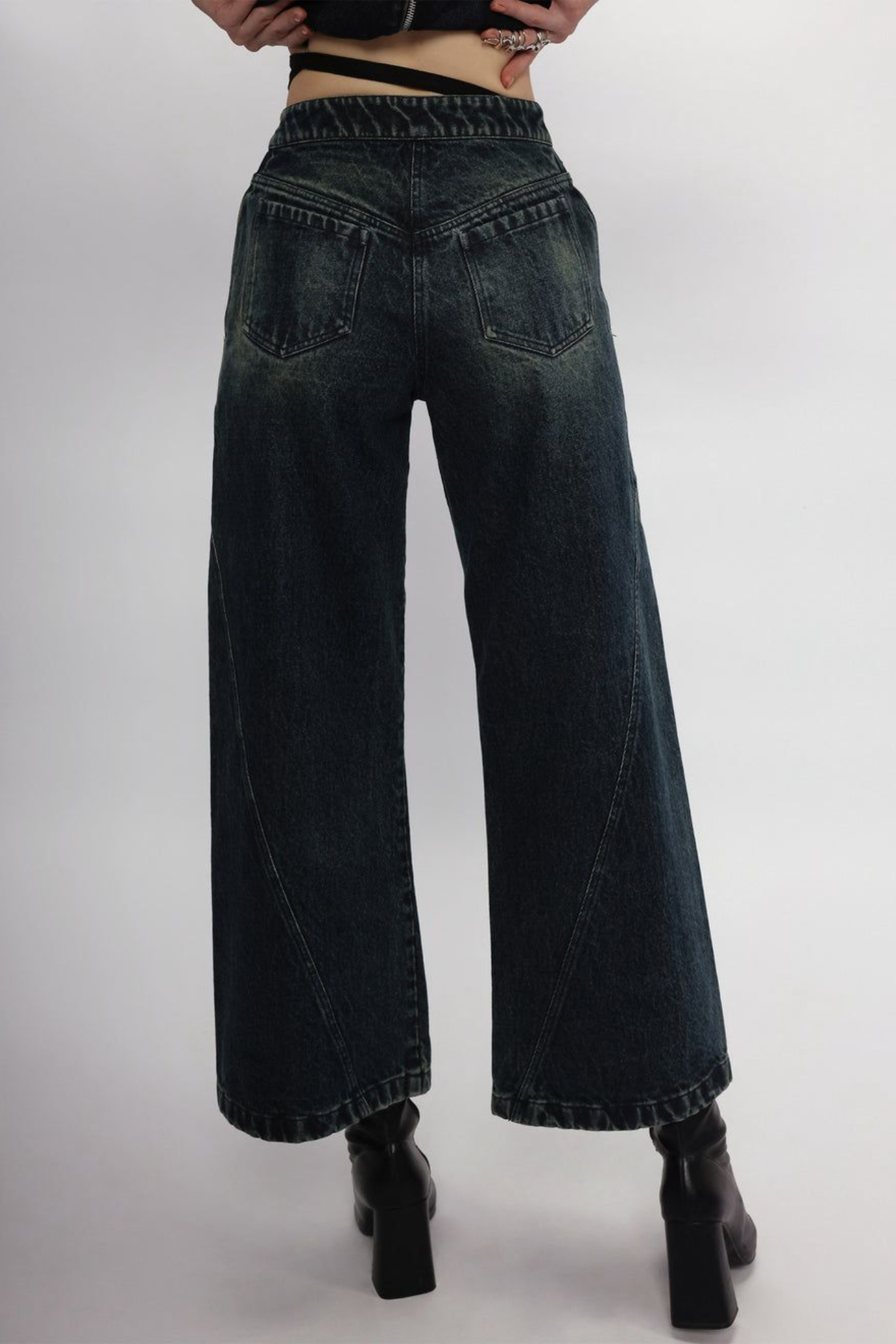 Asymmetrical Denim Pants