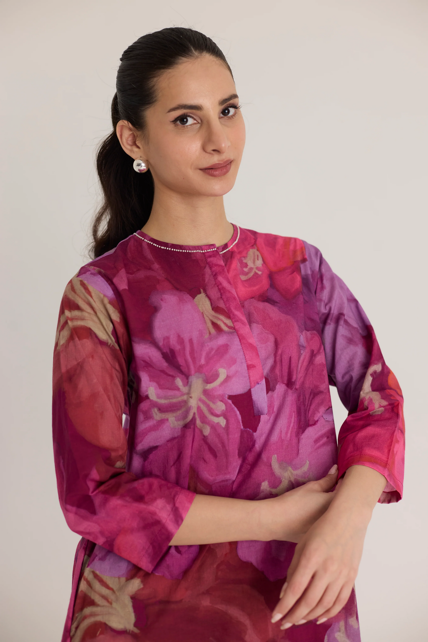 Violet Long Kurta Set