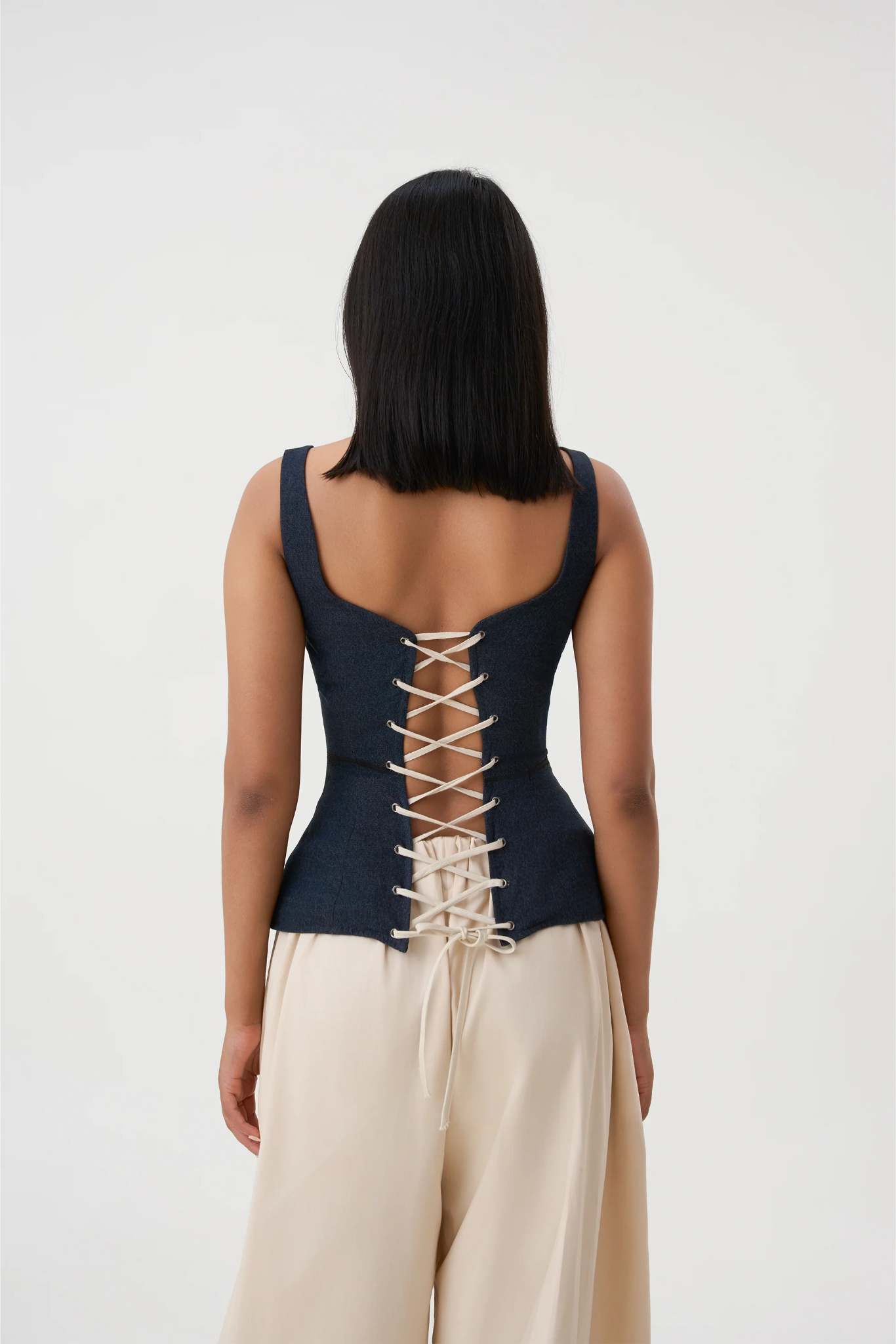 ROSA CORSET TOP - DENIM