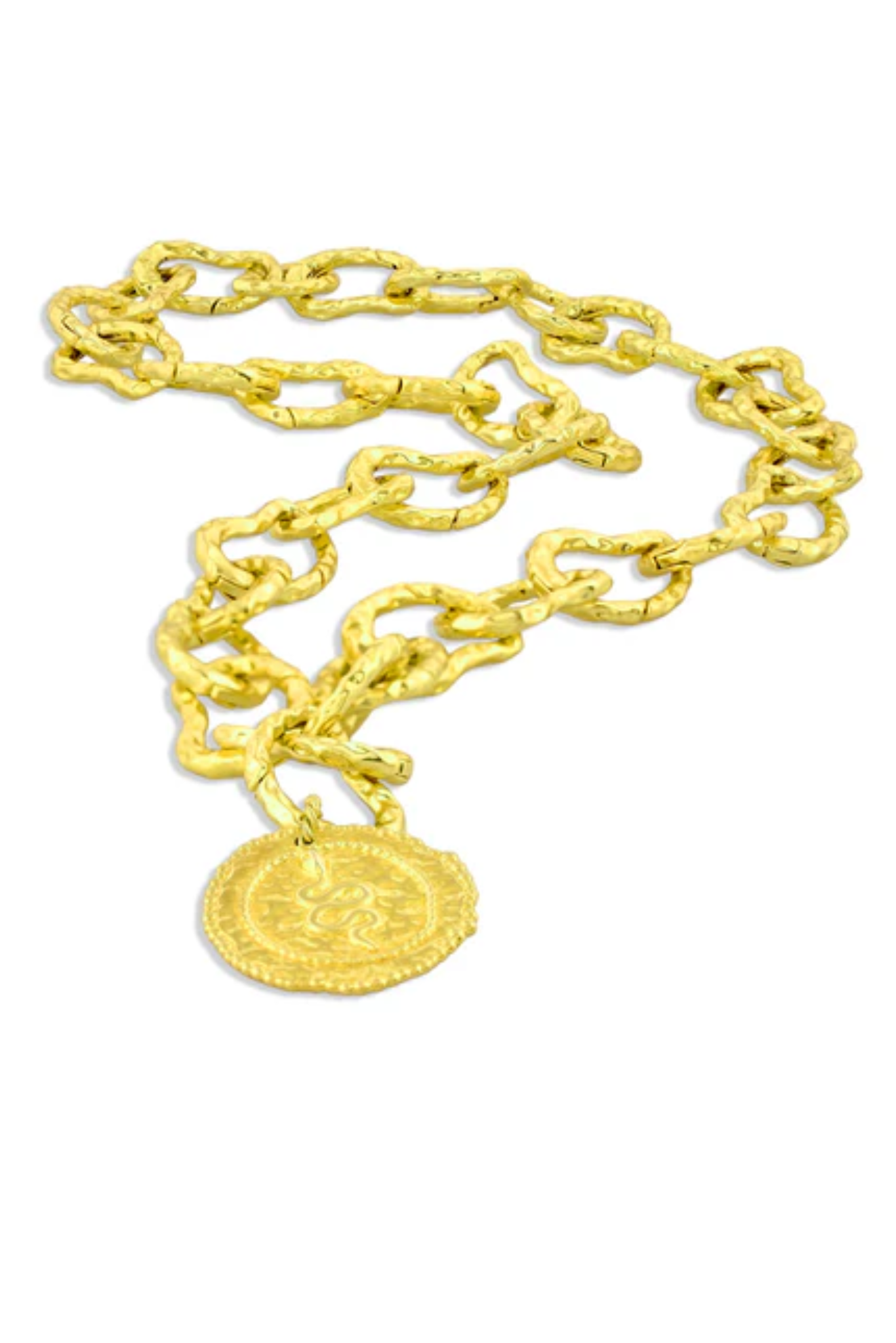 Molten Textured Snake Charm Necklace