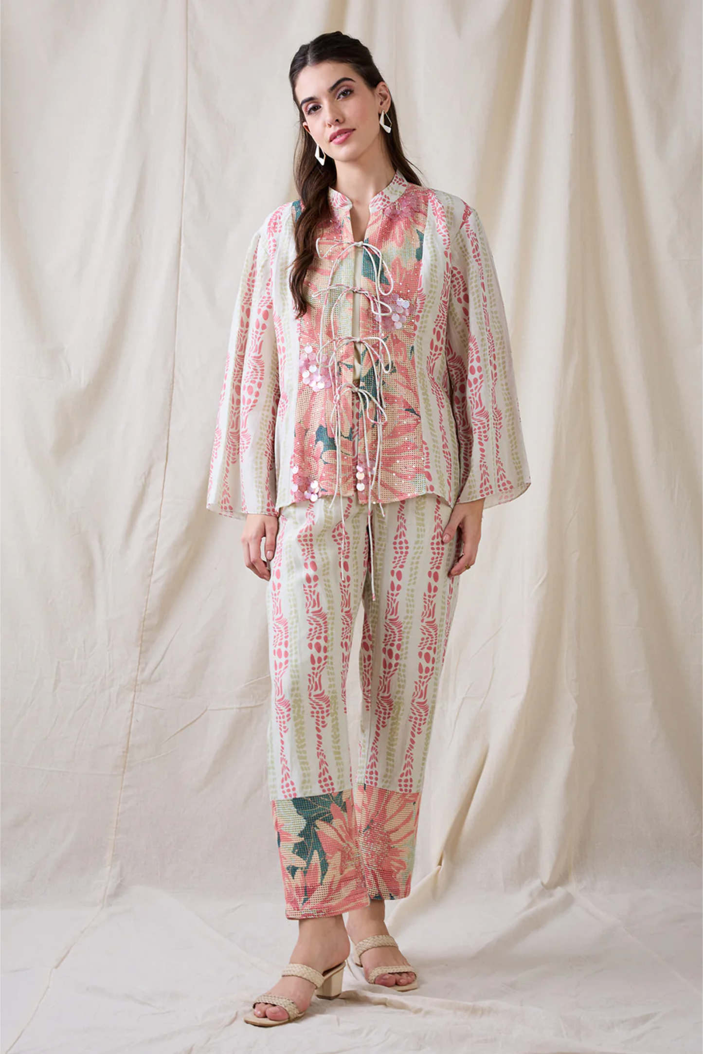 Ravya Embellished Front Tie-ups Co-ord Set