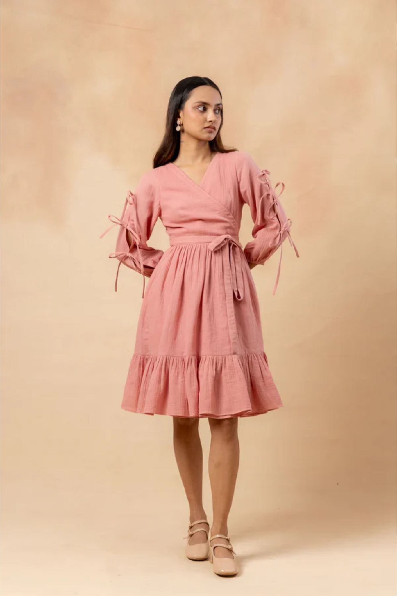 PETAL BELTED DRESS
