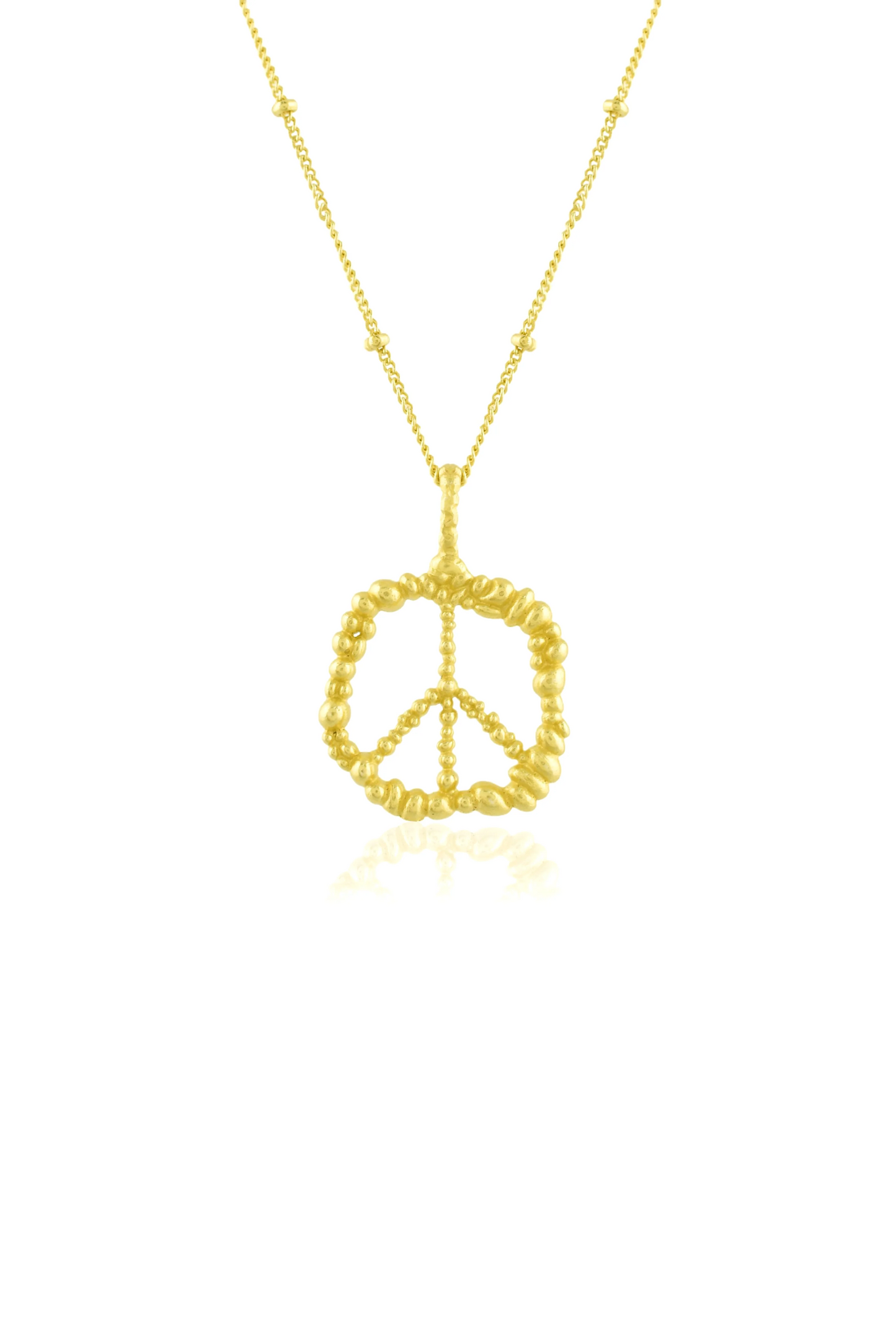 Granulated Peace Charm Necklace