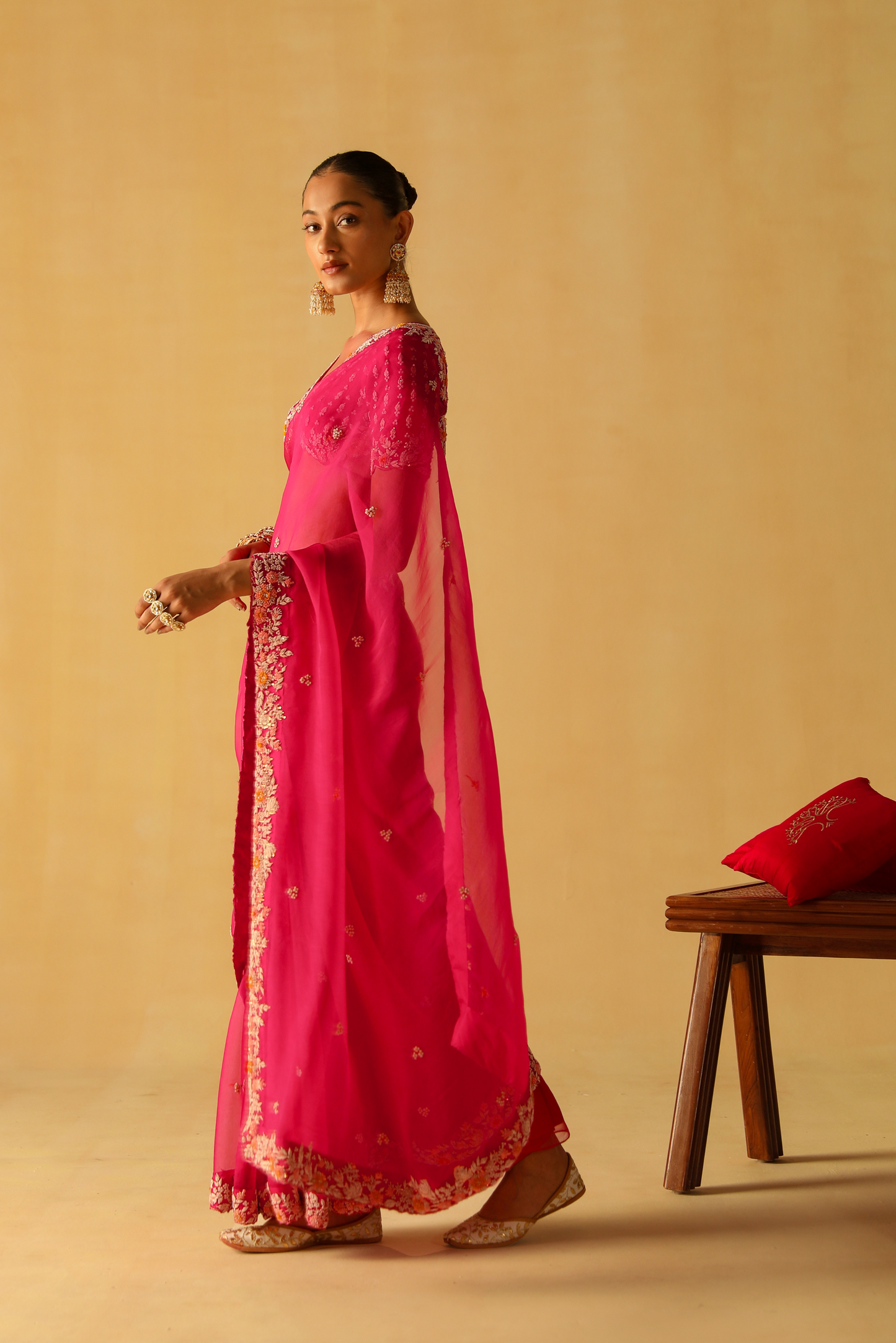 Afsa - Hotpink Saree Set