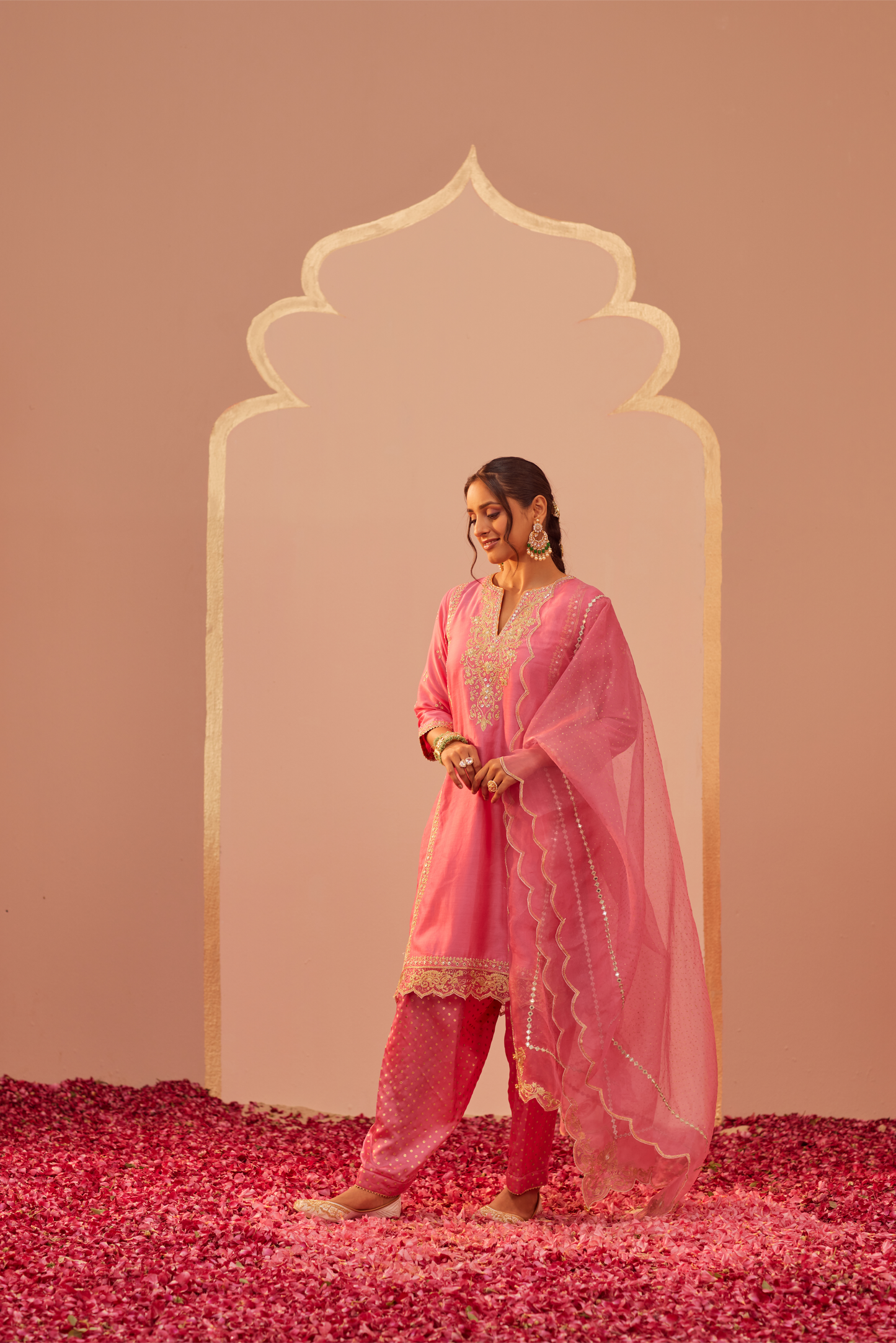 Aaima Kurta Salwar Set - Flamingo Pink