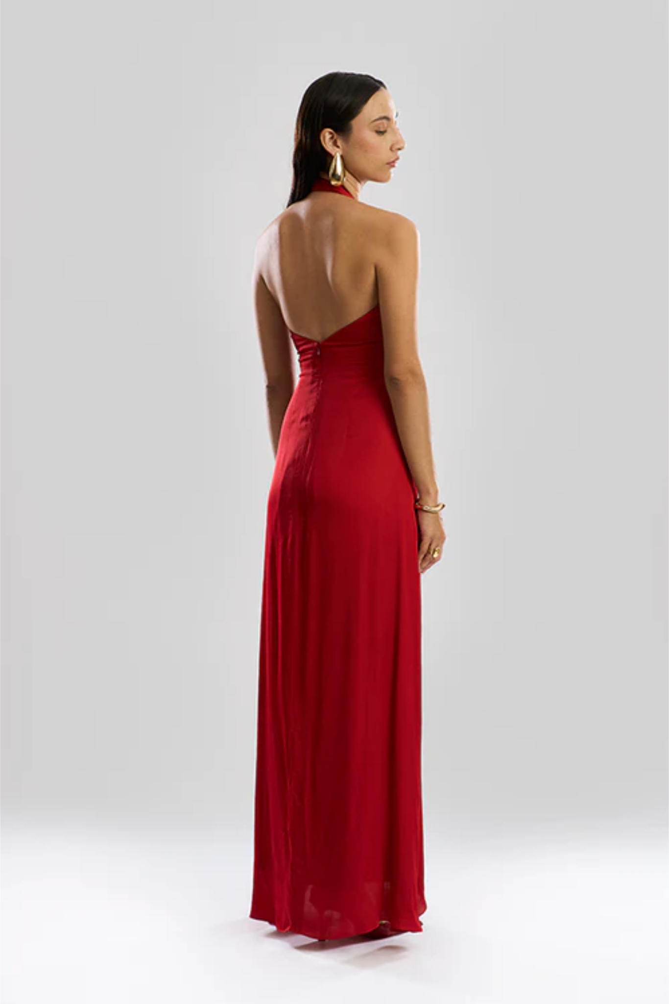 Desire Halter Dress in Red