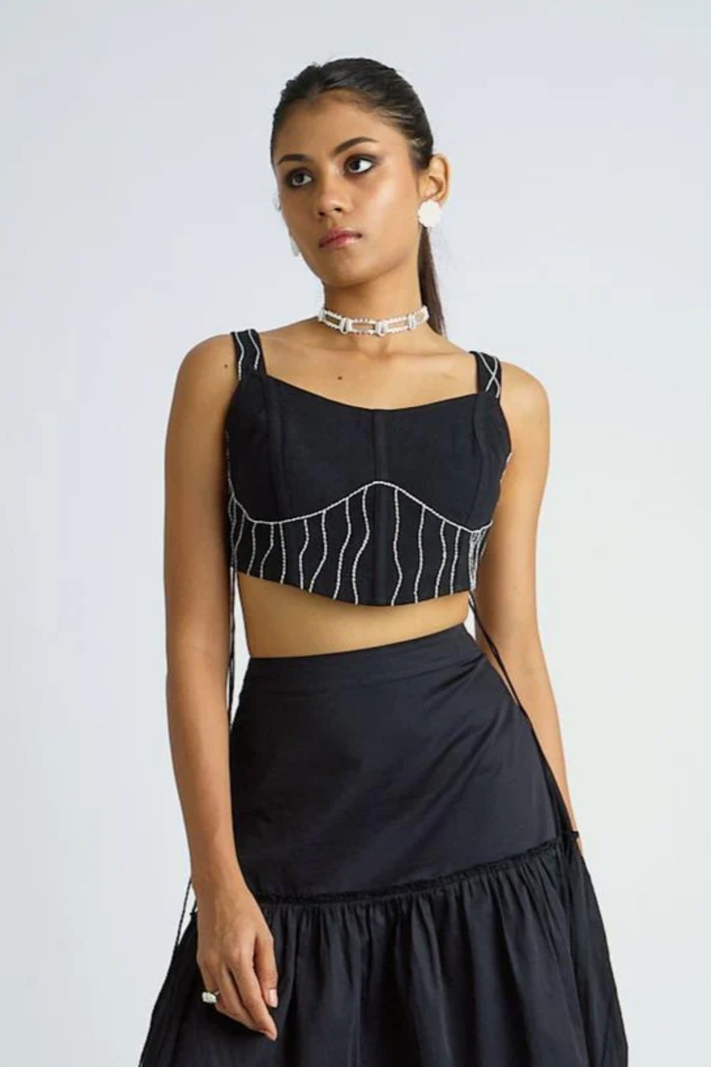 Midnight Stripe Corset Top