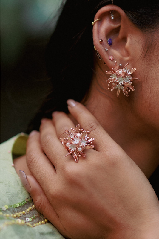 Flower Burst Ring - Rose Gold