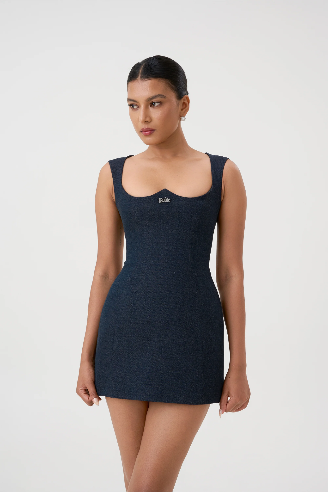 MEIRA CORSET MINI DRESS - DENIM