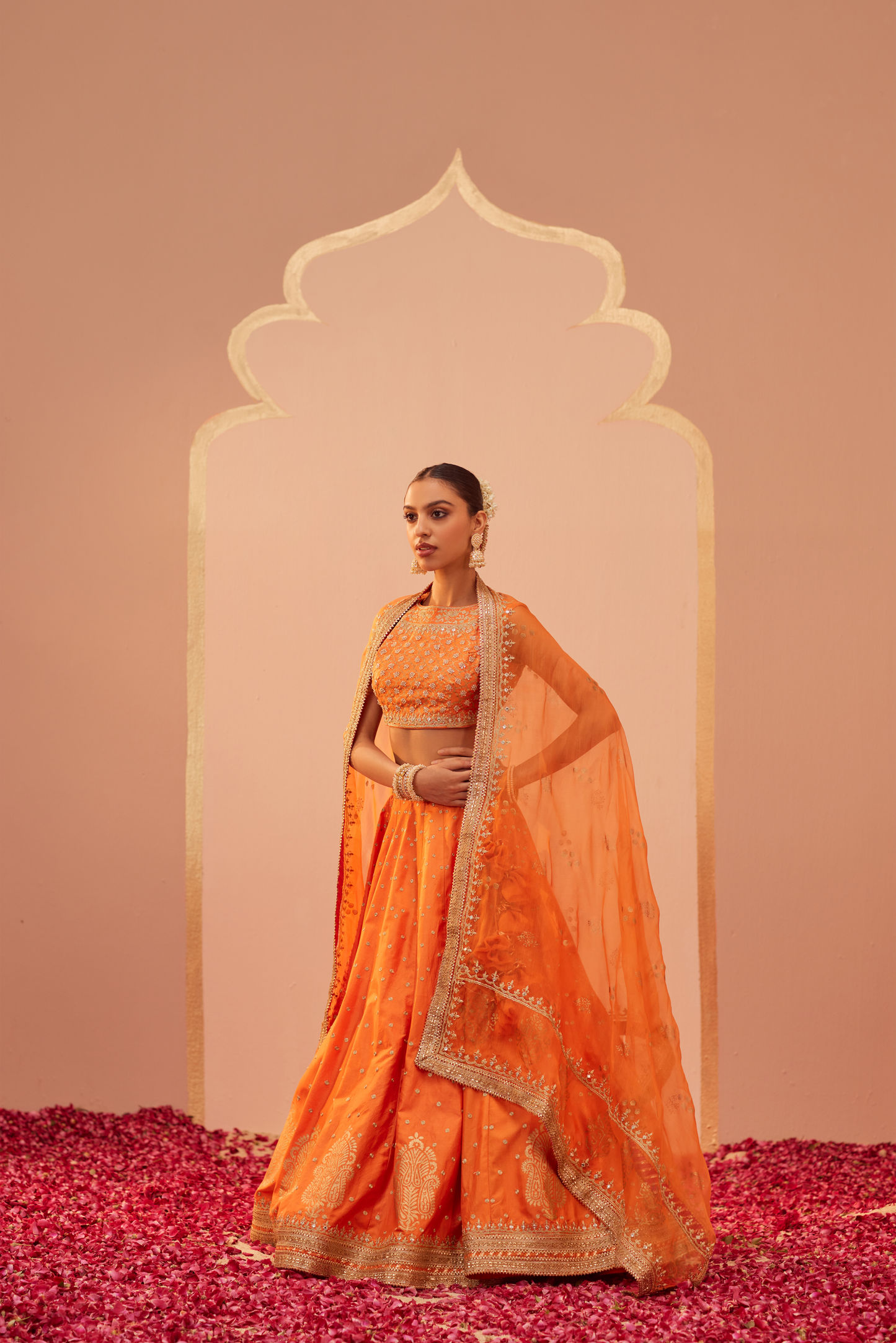 Tanisha - Tangerine Orange Lehenga Set