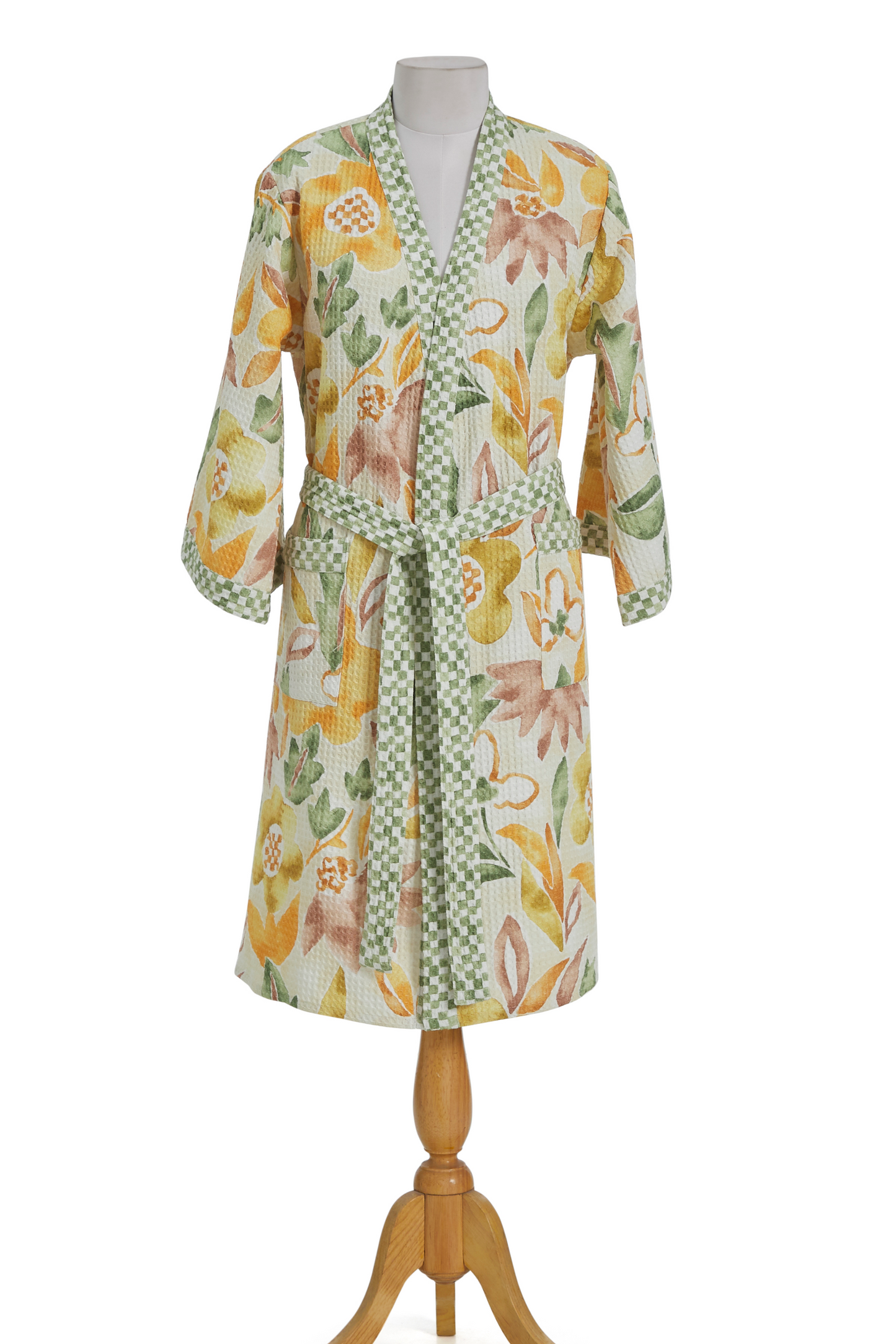 Dancing Floral Yellow Bathrobe
