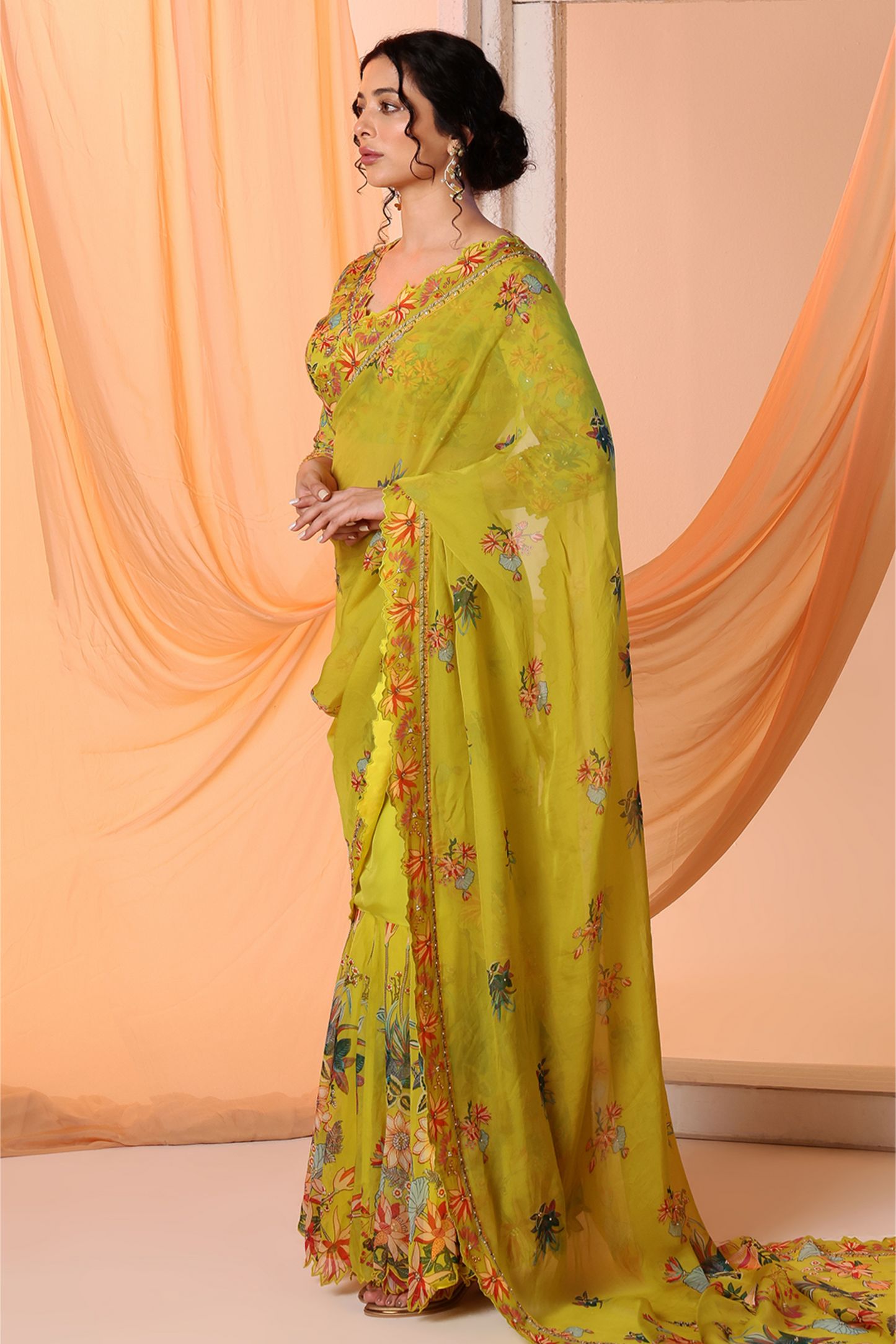 Aarani Embroidered Pre-stitch Saree set