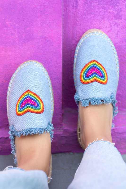 Heartbeat Espadrilles Light Denim Platform