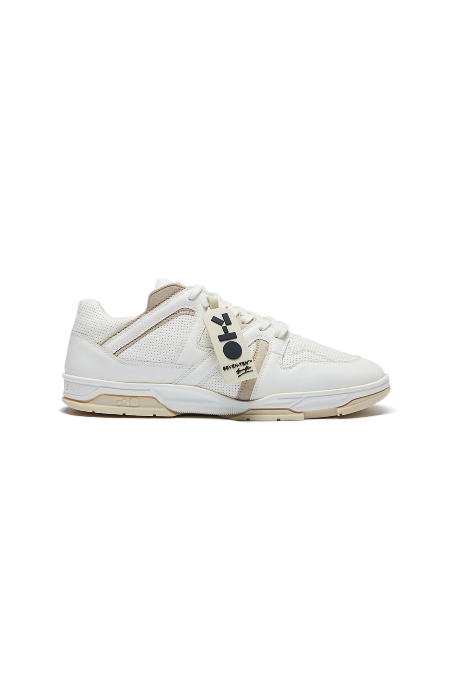 731 Latte Beige & White Low-Top Sneakers