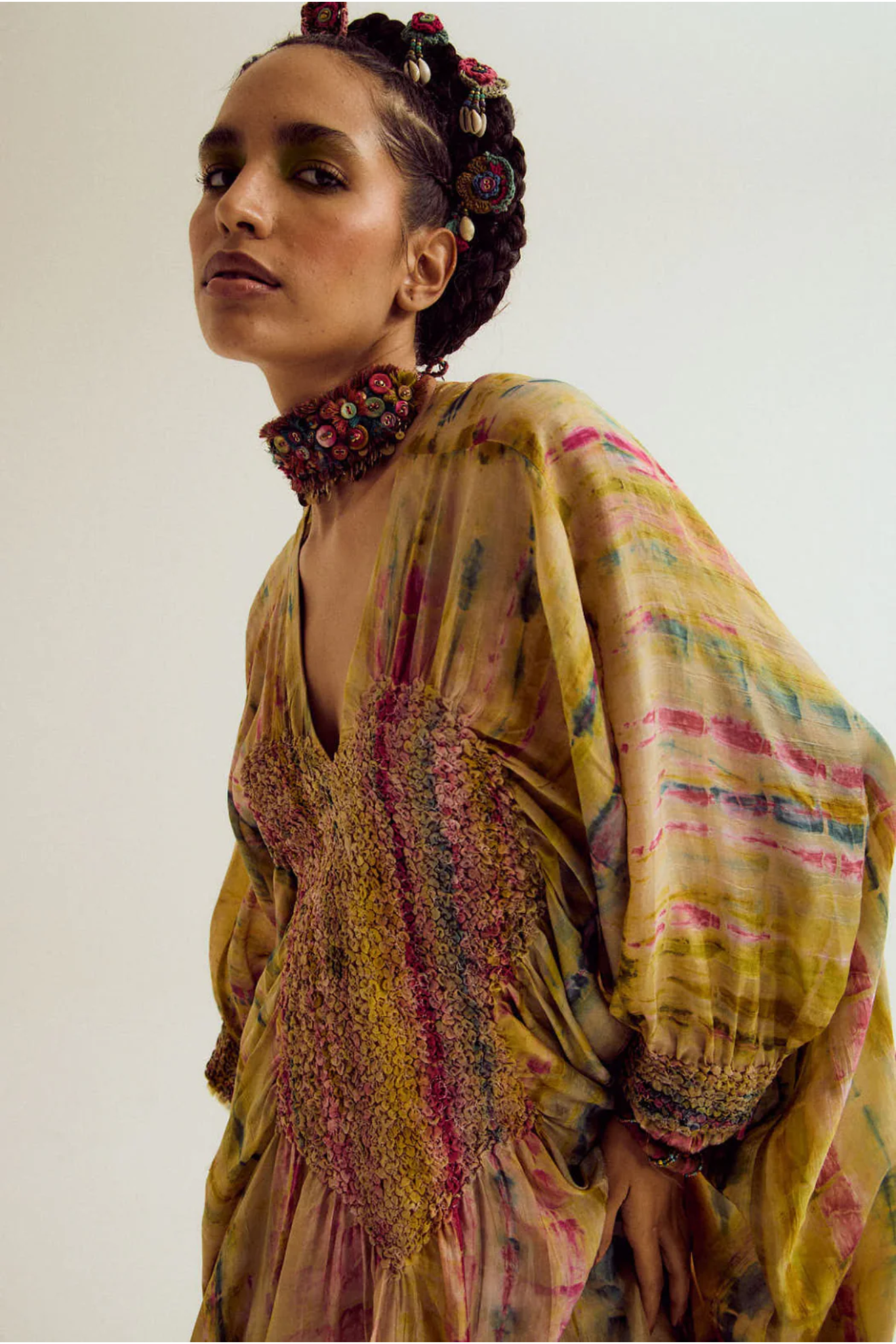 Marigold Tie Dye Kaftan Shirt