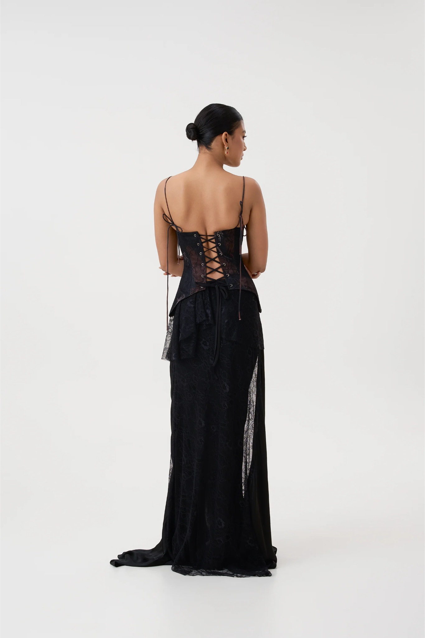 ALMA LACE CORSET TOP - BLACK