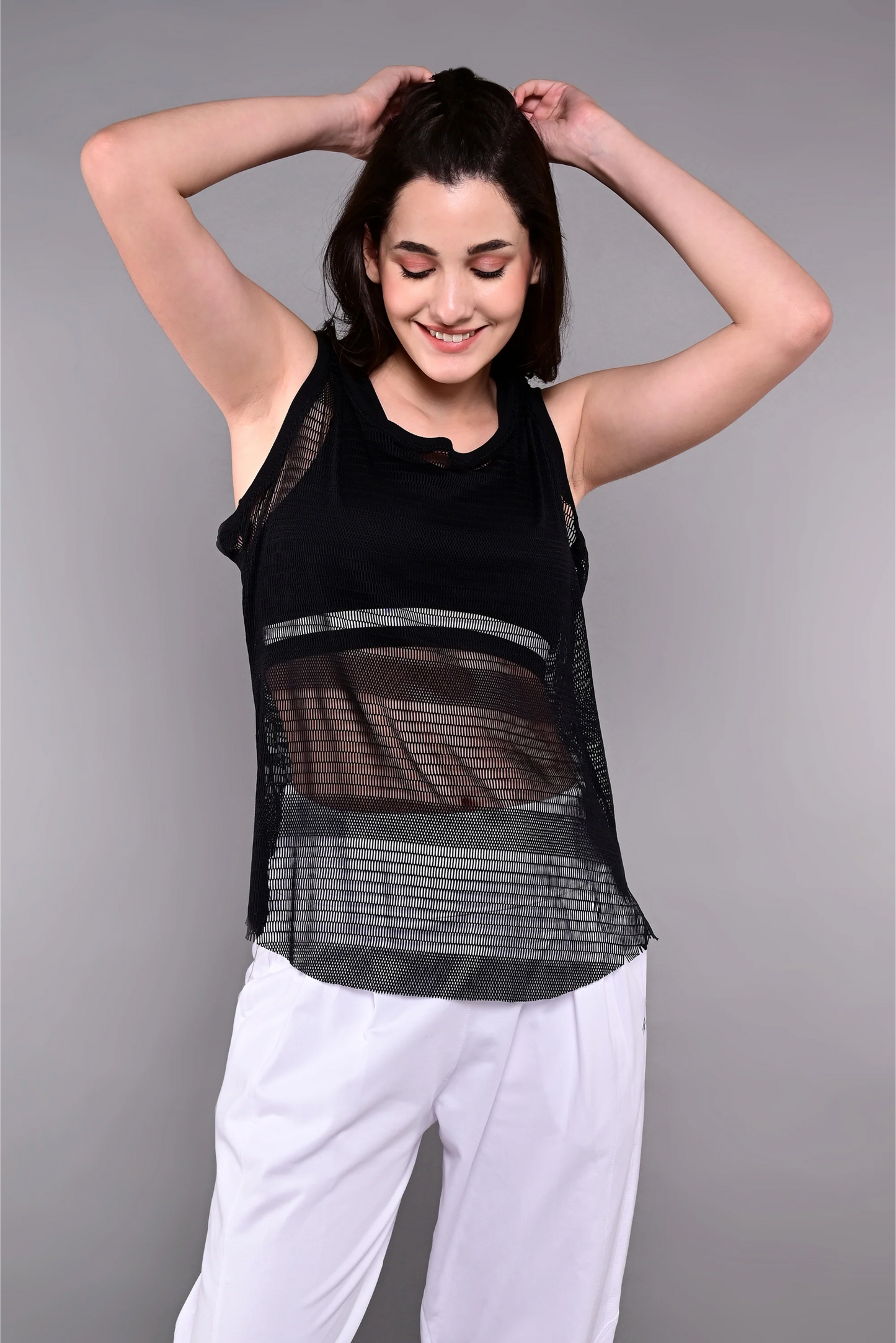 Black Netted Tank Top