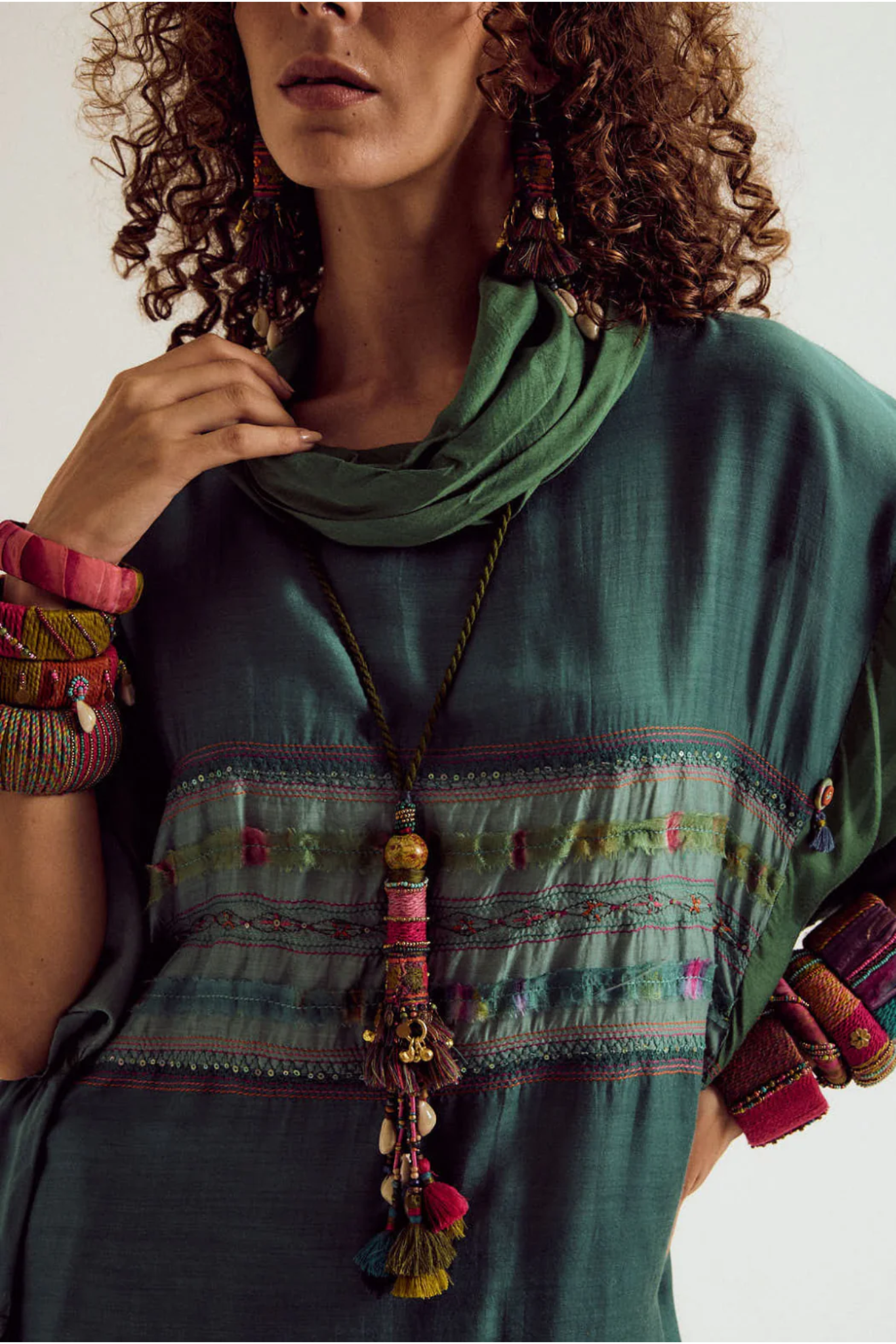 Plumeria Co-ord Set - Teal/Sage