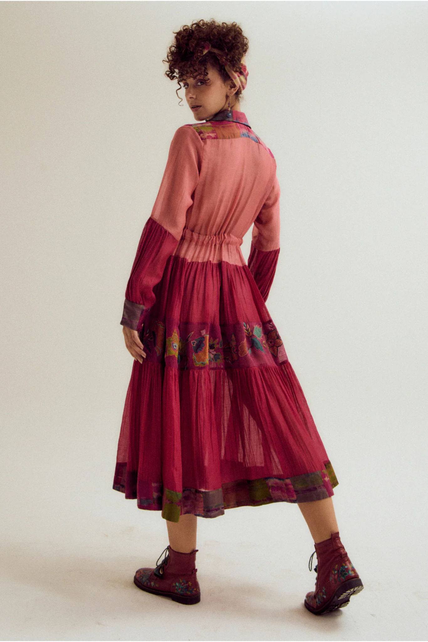 Wisteria Dress - Fuchsia / Peach