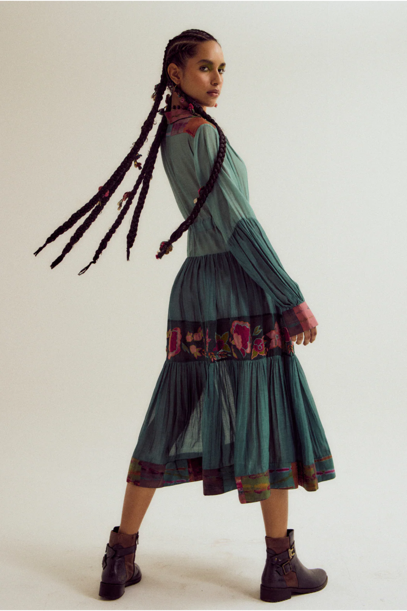 Wisteria Dress - Teal / Sage