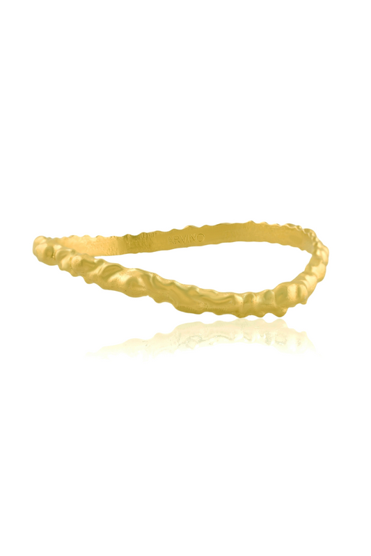 Rugged Texture Gold Plated Bangle